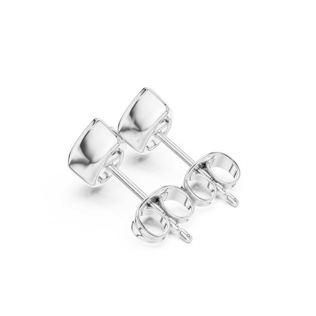 Three-quarter-view: Princess Cut Diamond Ring with Prong Setting in 925 Silver - Lab Grown - Driona Jewels