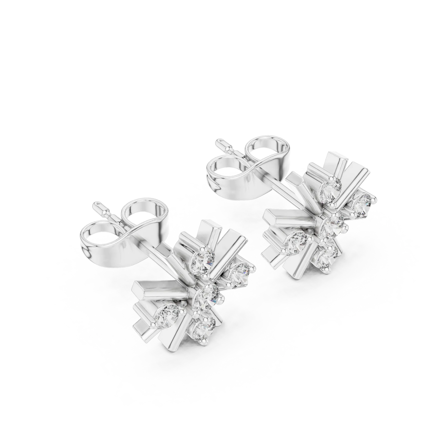 Three-quarter View: Princess Cut Diamond Ring with Prong Setting in 14k White Gold - Lab Grown - Driona Jewels