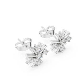 Three-quarter View: Princess Cut Diamond Ring with Prong Setting in 14k White Gold - Lab Grown - Driona Jewels