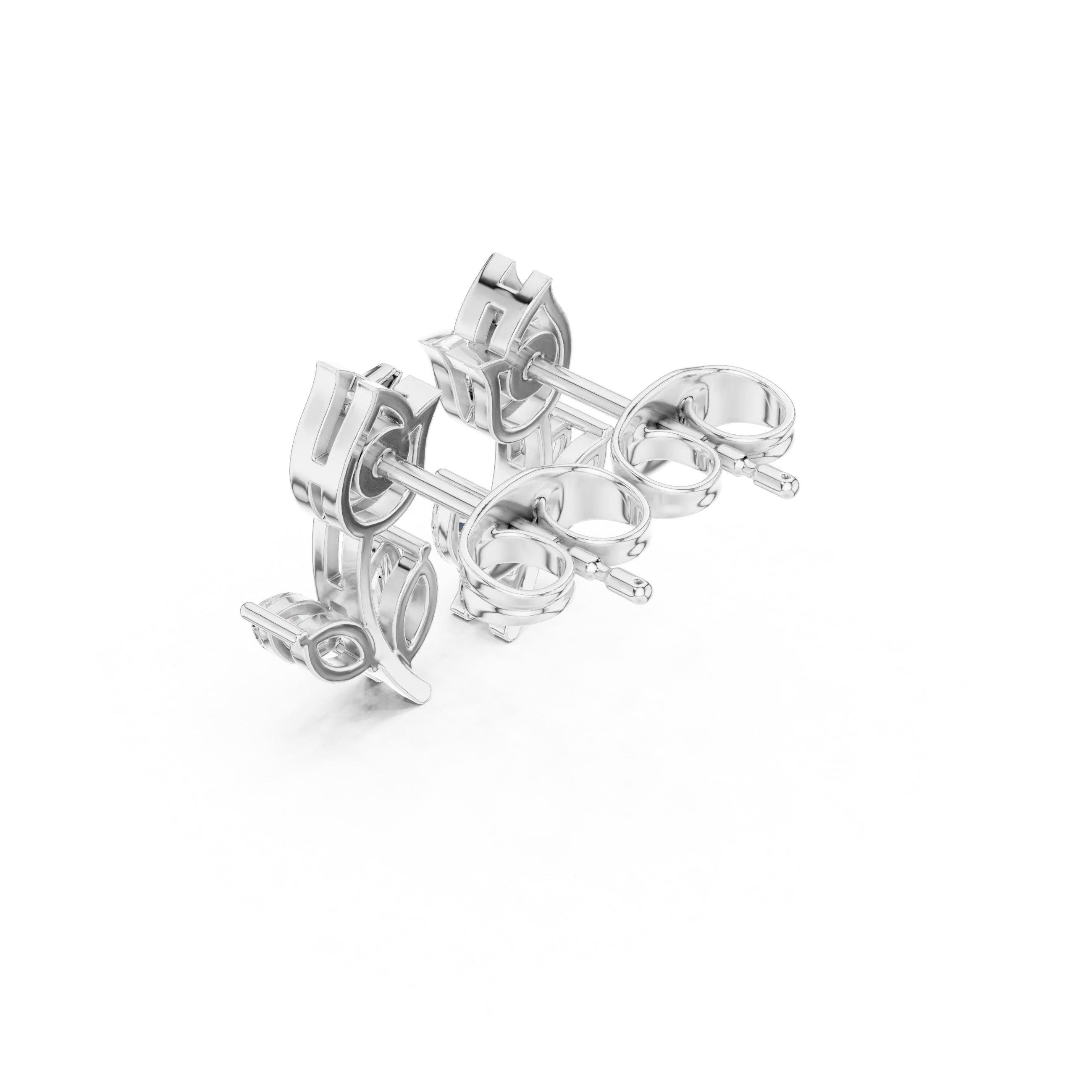 Three-quarter View: Princess Cut Diamond Ring with Prong Setting in 14k White Gold - Lab Grown - Driona Jewels