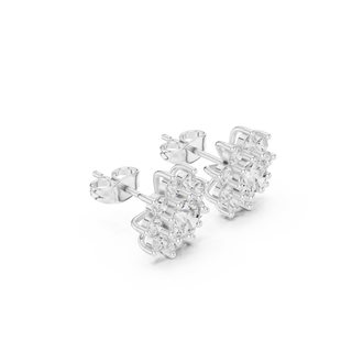 Three-quarter View: Princess Cut Diamond Ring with Prong Setting in 14k White Gold - Lab Grown - Driona Jewels