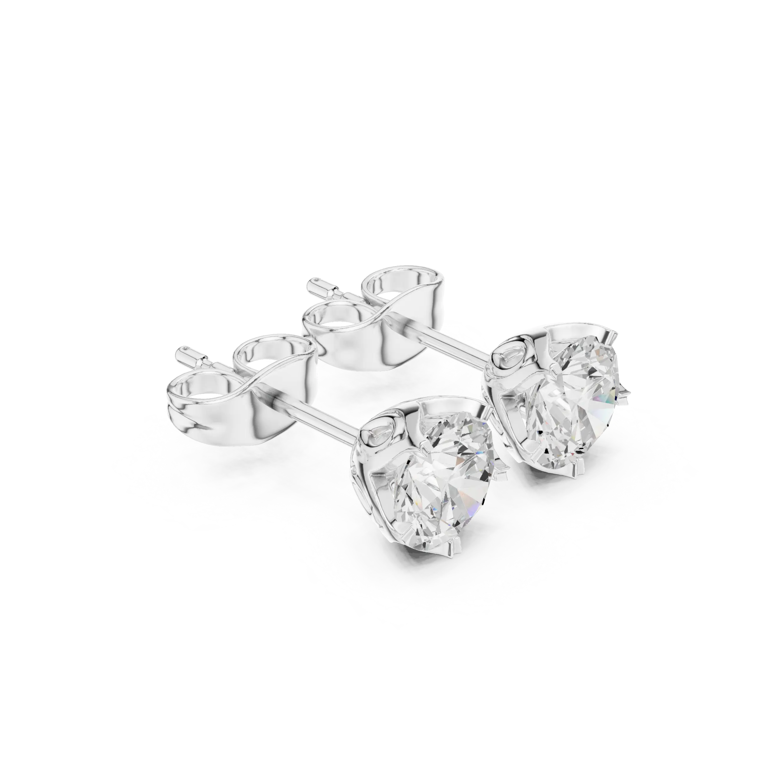 Three-Quarter View: Princess Cut Diamond Ring with Prong Setting in 14k White Gold - Lab Grown - Driona Jewels