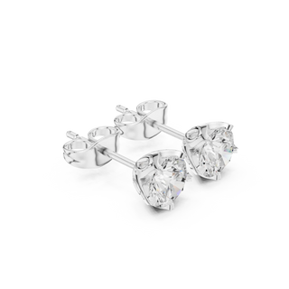 Three-Quarter View: Princess Cut Diamond Ring with Prong Setting in 14k White Gold - Lab Grown - Driona Jewels