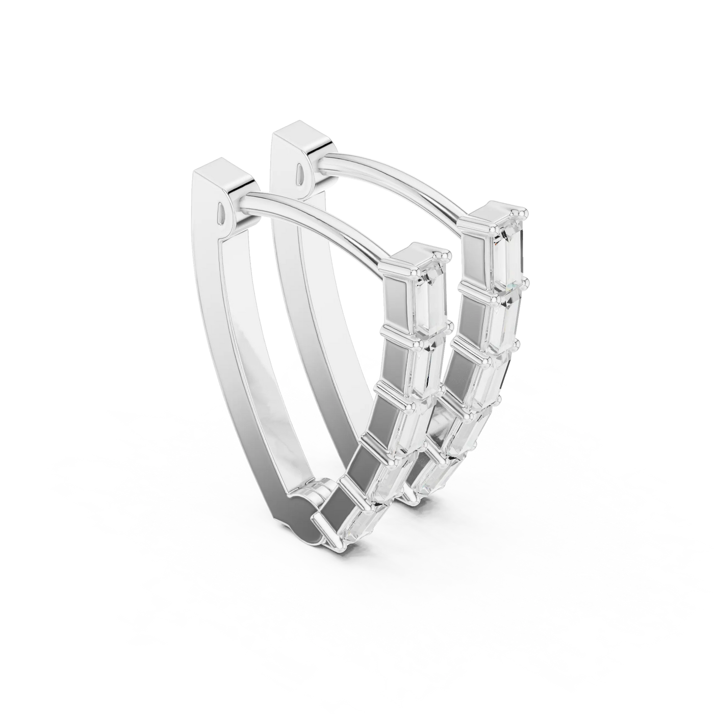 Three-quarter-view: Princess Cut Diamond Ring with Prong Setting in 14k White Gold - Lab Grown - Driona Jewels