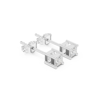 Top View: Princess Cut Diamond Ring with Prong Setting in 14k White Gold - Lab Grown - Driona Jewels