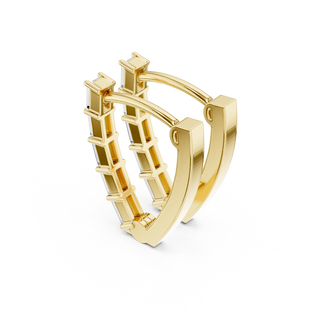 Three-Quarter View: Princess Cut Diamond Ring with Prong Setting in 14k Yellow Gold - Lab Grown - Driona Jewels