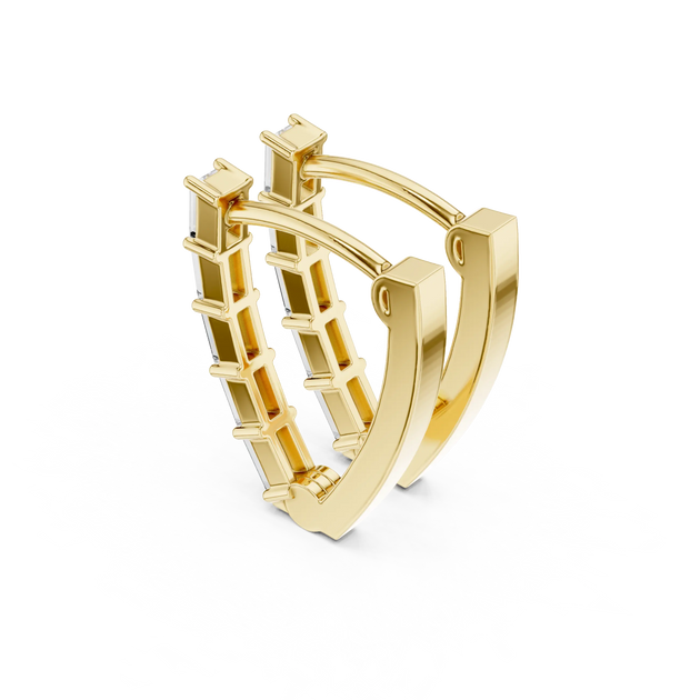 Three-Quarter View: Princess Cut Diamond Ring with Prong Setting in 14k Yellow Gold - Lab Grown - Driona Jewels