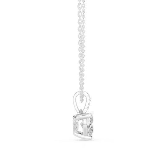 Prong-Detail: Princess Diamond Ring with Solitaire Setting in 14k White Gold - Lab Grown - Driona Jewels