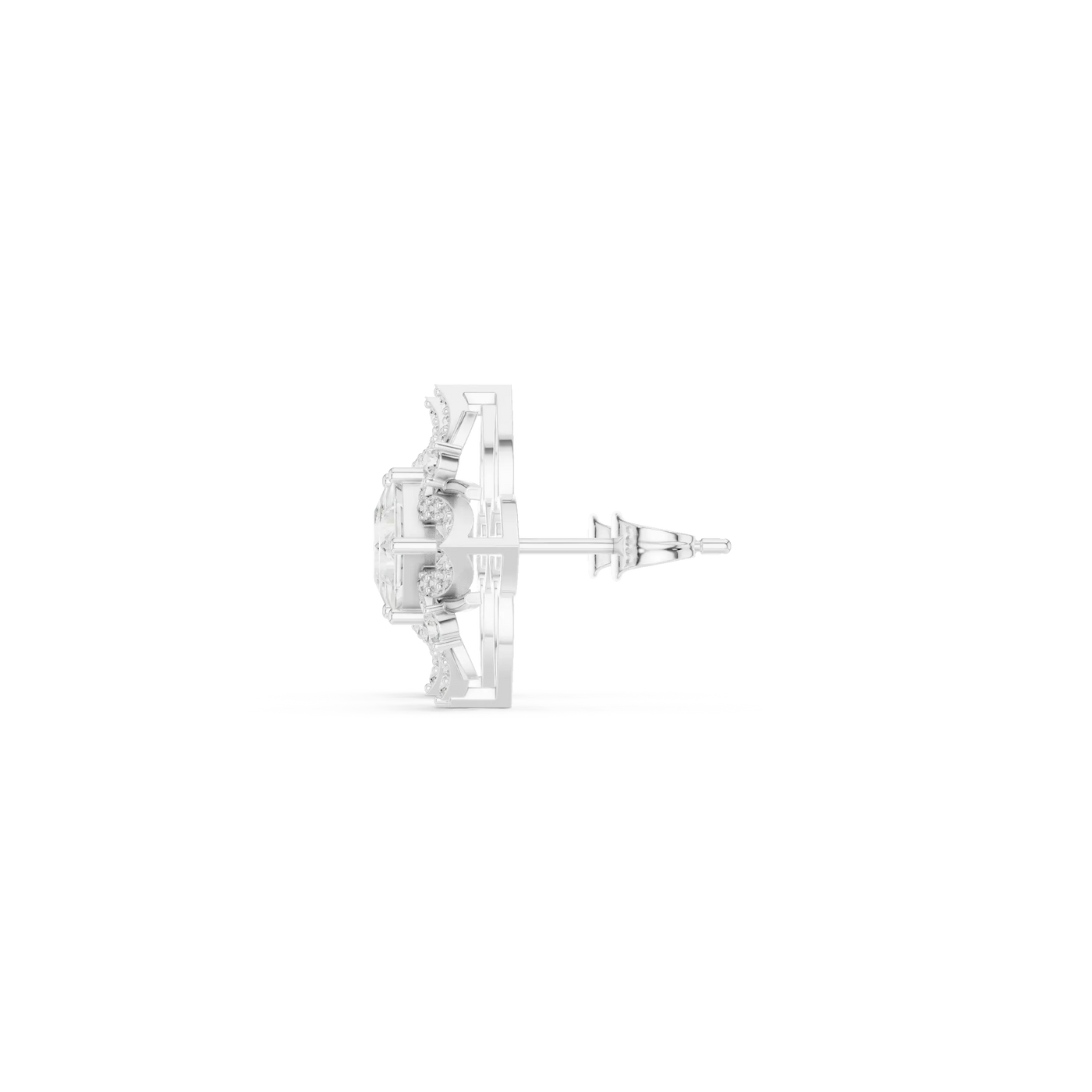 Side-profile: Princess Cut Diamond Ring with Solitaire Setting in 14k White Gold - Lab Grown - Driona Jewels