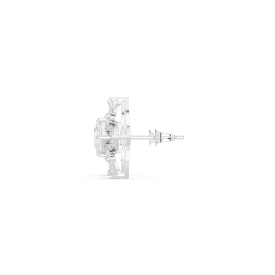 Side-profile: Princess Cut Diamond Ring with Solitaire Setting in 14k White Gold - Lab Grown - Driona Jewels