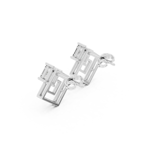 Three-quarter-view: Princess Cut Diamond Ring with Solitaire Setting in 14k White Gold - Lab Grown - Driona Jewels