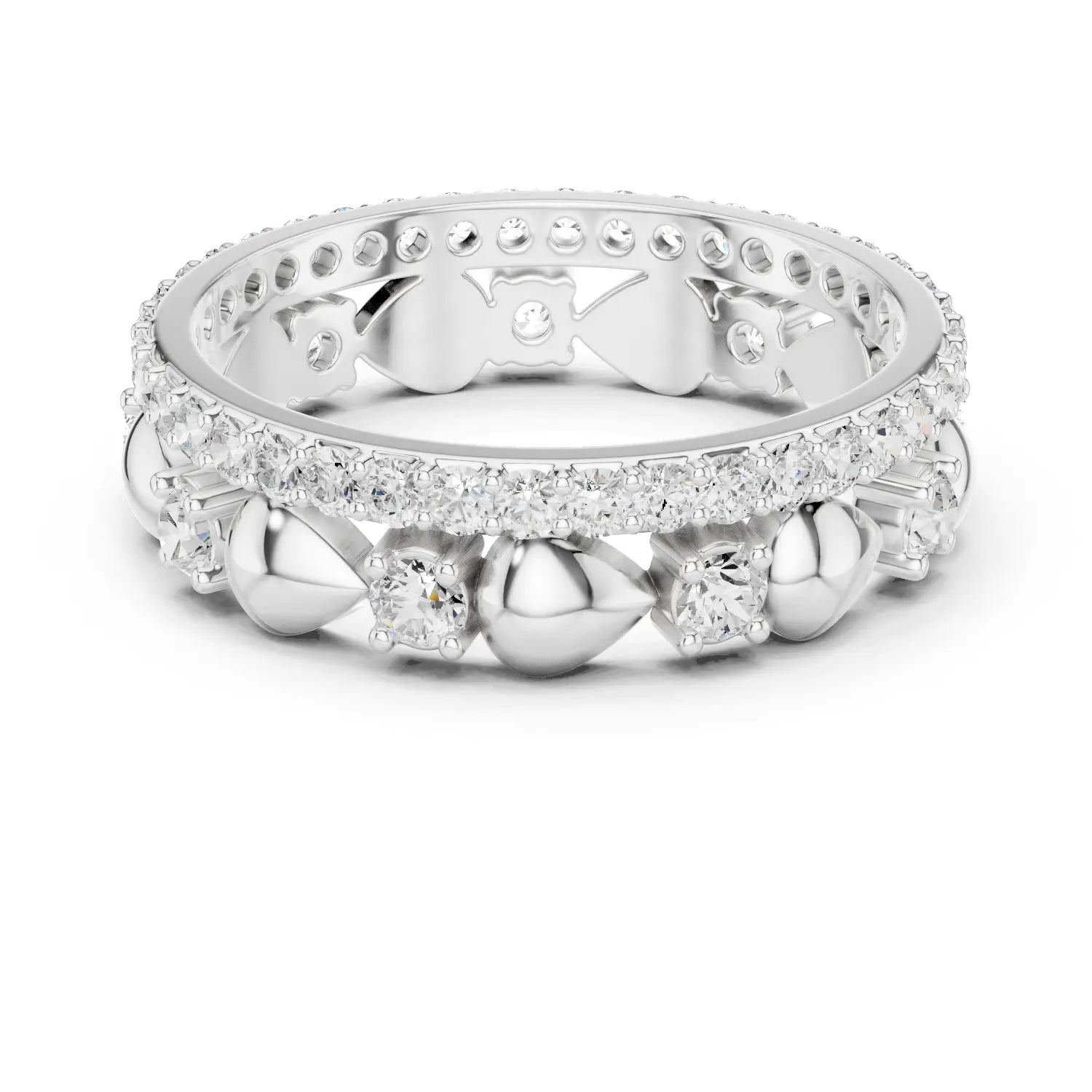 Angle view: Round Diamond Ring with Bezel Setting in 14k Gold - Lab Grown - Driona Jewels