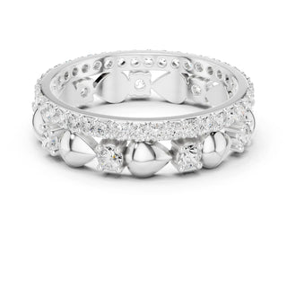 Angle view: Round Diamond Ring with Bezel Setting in 14k Gold - Lab Grown - Driona Jewels