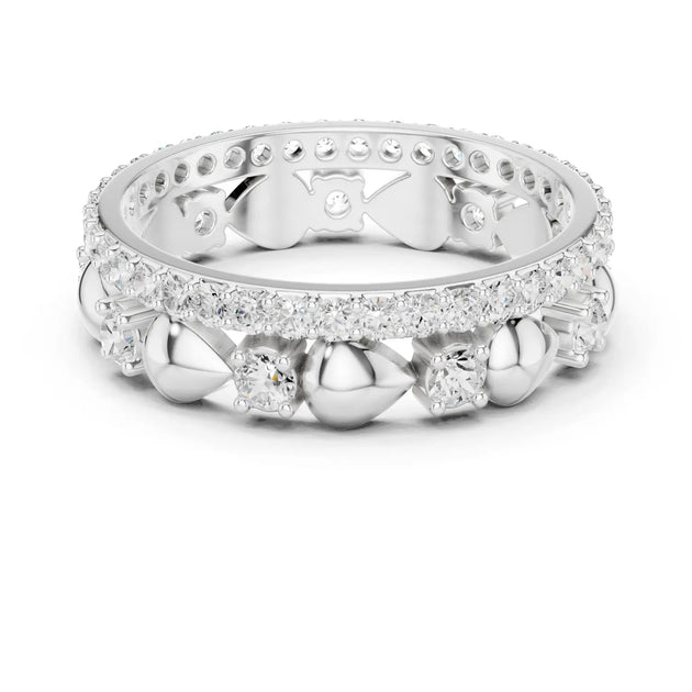 Angle view: Round Diamond Ring with Bezel Setting in 14k Gold - Lab Grown - Driona Jewels
