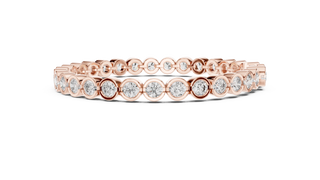 Front View: Round Diamond Ring with Bezel Setting in 14k Rose Gold - Lab Grown - Driona Jewels