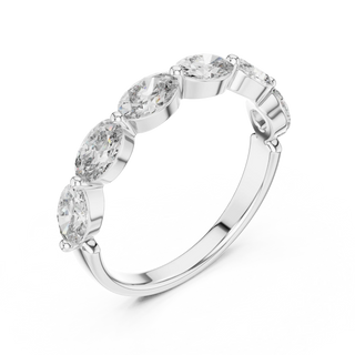 Three-Quarter View: Round Diamond Ring with Bezel Setting in 14k White Gold - Lab Grown - Driona Jewels