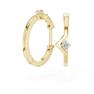 Three-quarter-view: Round Diamond Ring with Bezel Setting in 14k Yellow Gold - Lab Grown - Driona Jewels