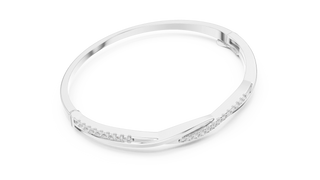Band Detail: Round Diamond Ring with Channel Setting in 14k White Gold - Lab Grown - Driona Jewels