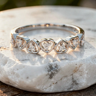 Close-up: Round Diamond Ring with Channel Setting in 14k White Gold - Lab Grown - Driona Jewels
