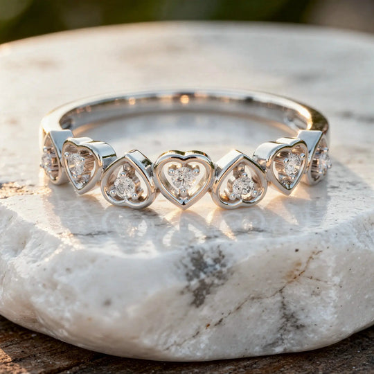 Close-up: Round Diamond Ring with Channel Setting in 14k White Gold - Lab Grown - Driona Jewels