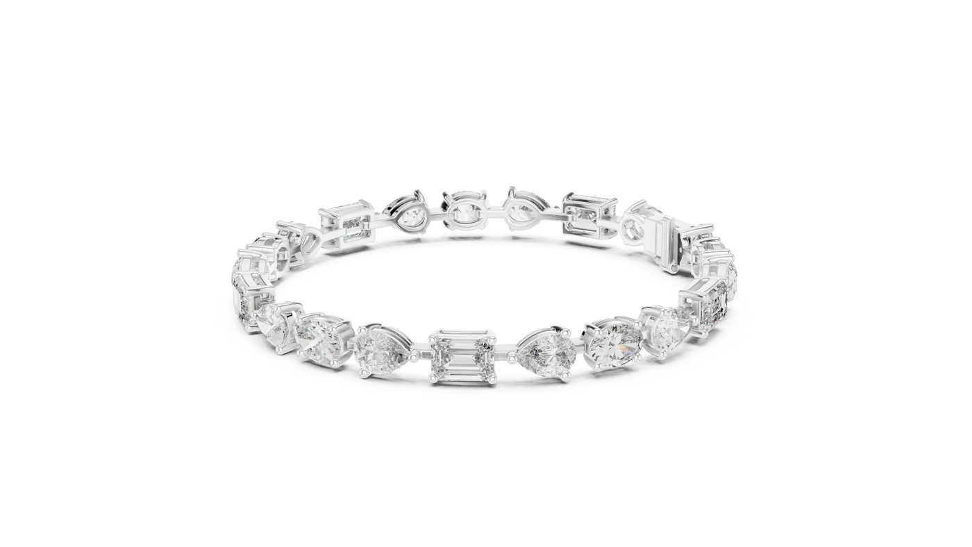 Front-view: Round Diamond Ring with Channel Setting in 14k White Gold - Lab Grown - Driona Jewels