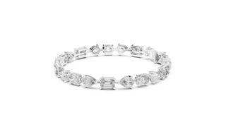 Front-view: Round Diamond Ring with Channel Setting in 14k White Gold - Lab Grown - Driona Jewels