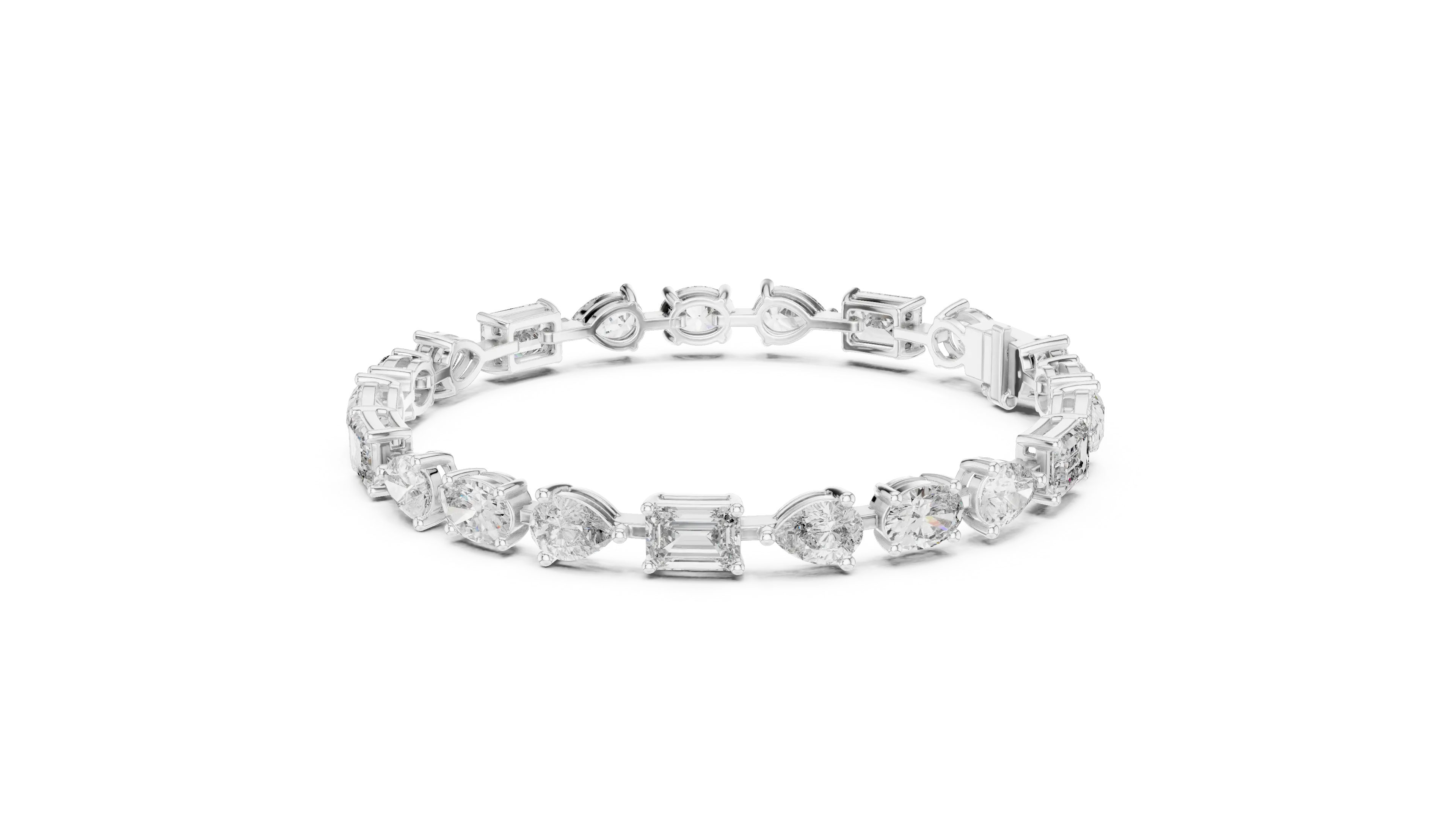 Front-view: Round Diamond Ring with Channel Setting in 14k White Gold - Lab Grown - Driona Jewels