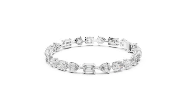 Front-view: Round Diamond Ring with Channel Setting in 14k White Gold - Lab Grown - Driona Jewels