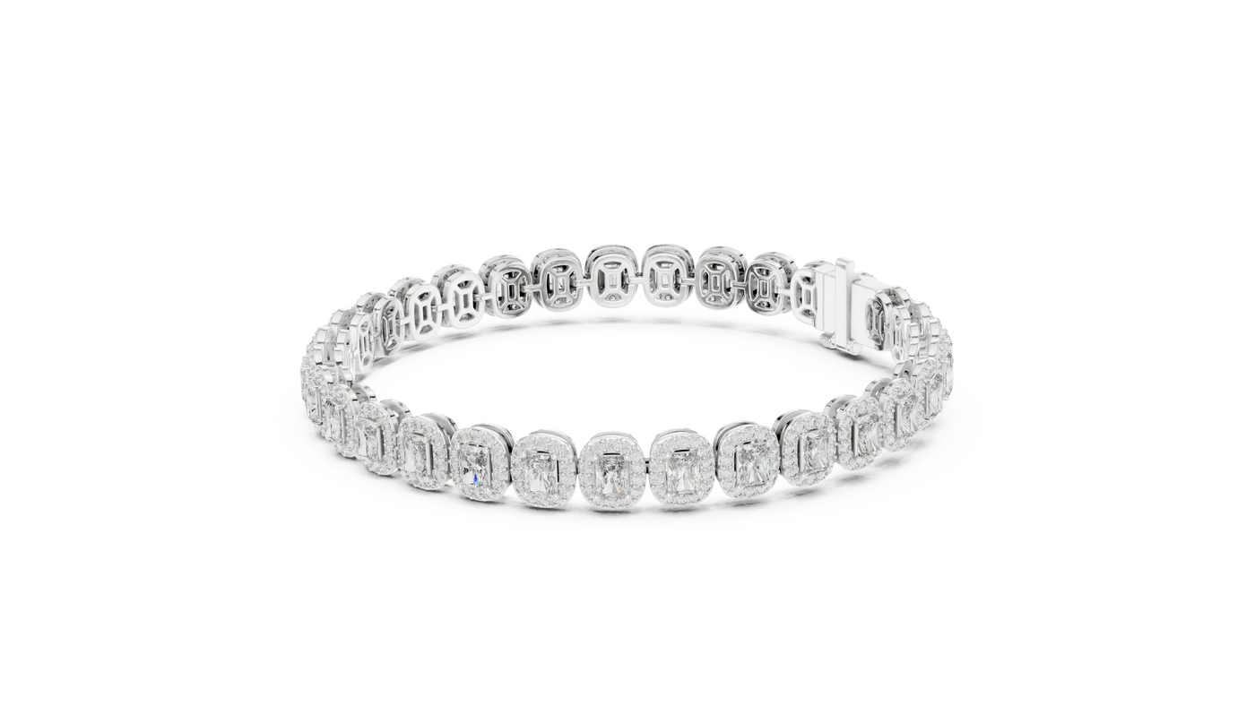 Front-view: Round Diamond Ring with Channel Setting in 14k White Gold - Lab Grown - Driona Jewels