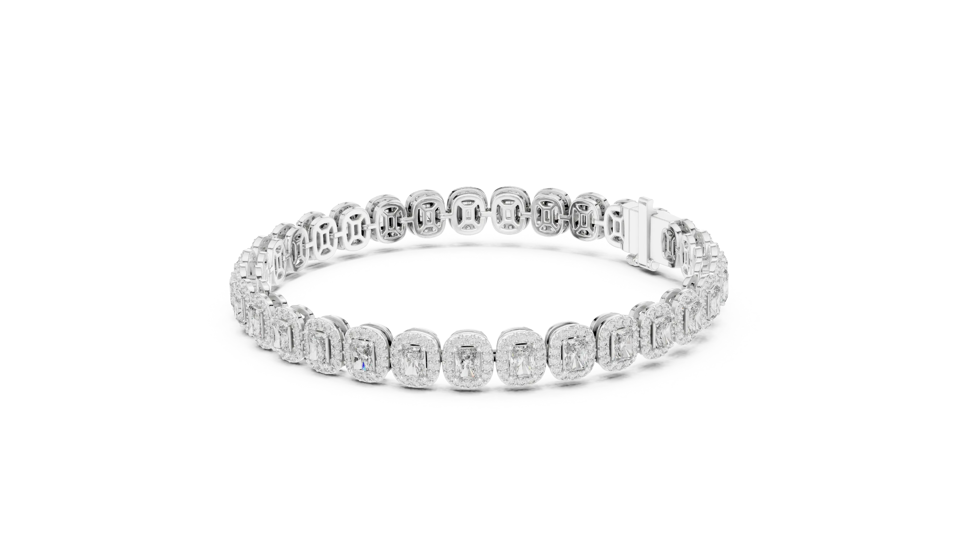 Front-view: Round Diamond Ring with Channel Setting in 14k White Gold - Lab Grown - Driona Jewels