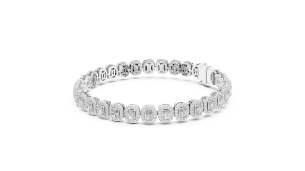 Front-view: Round Diamond Ring with Channel Setting in 14k White Gold - Lab Grown - Driona Jewels