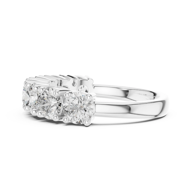 Side-Profile: Round Diamond Ring with Channel Setting in 14k White Gold - Lab Grown - Driona Jewels