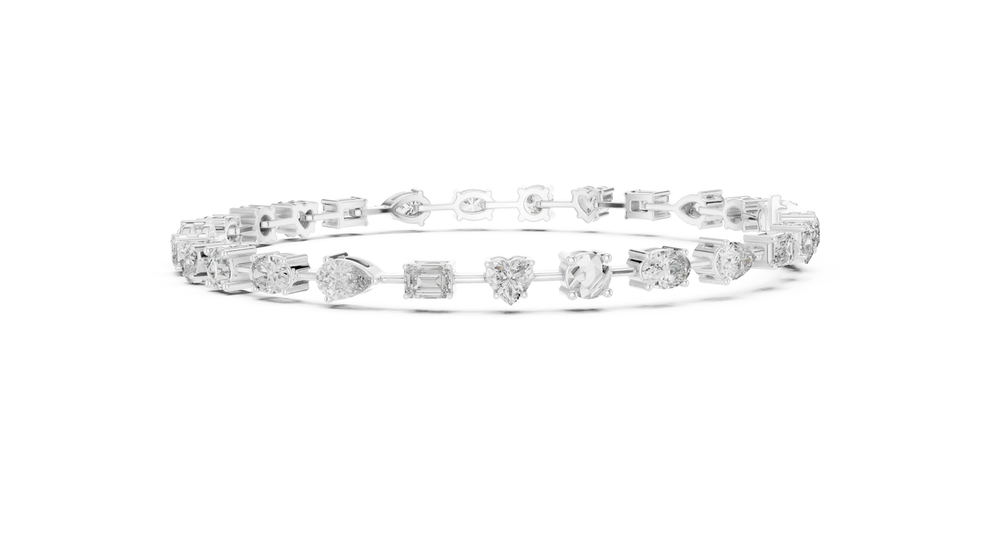 Top View: Round Diamond Ring with Channel Setting in 14k White Gold - Lab Grown - Driona Jewels