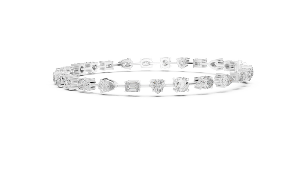 Top View: Round Diamond Ring with Channel Setting in 14k White Gold - Lab Grown - Driona Jewels