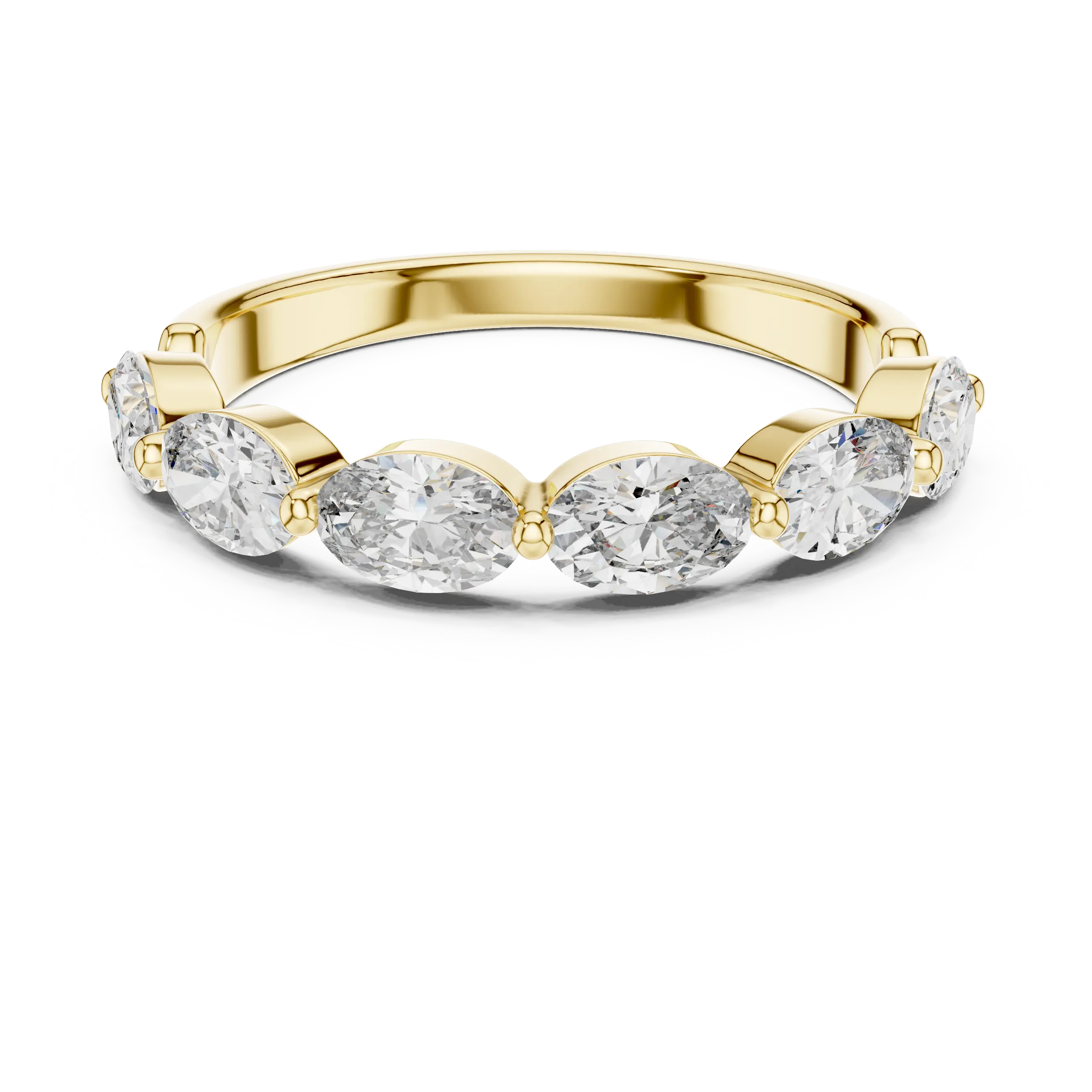 Front-view: Round Diamond Ring with Channel Setting in 14k Yellow Gold - Lab Grown - Driona Jewels