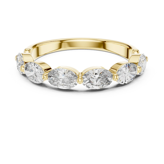 Front-view: Round Diamond Ring with Channel Setting in 14k Yellow Gold - Lab Grown - Driona Jewels