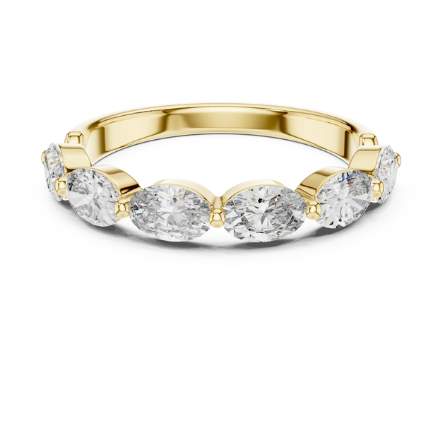 Front-view: Round Diamond Ring with Channel Setting in 14k Yellow Gold - Lab Grown - Driona Jewels