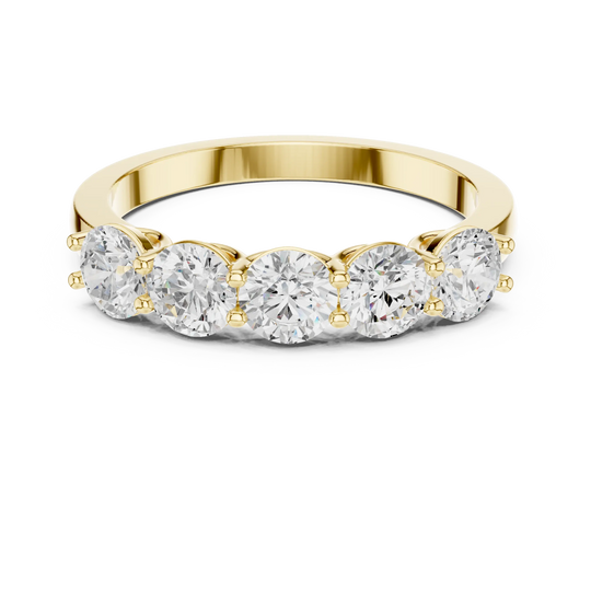 Front View: Round Diamond Ring with Channel Setting in 14k Yellow Gold - Lab Grown - Driona Jewels