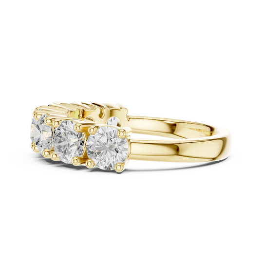 Front View: Round Diamond Ring with Channel Setting in 14k Yellow Gold - Lab Grown - Driona Jewels