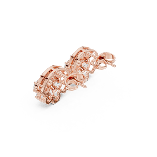 Back-View: Round Diamond Ring with Halo Setting in 14k Rose Gold - Lab Grown - Driona Jewels