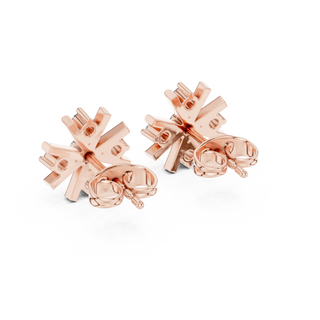 Pair-shot: Round Diamond Ring with Halo Setting in 14k Rose Gold - Lab Grown - Driona Jewels