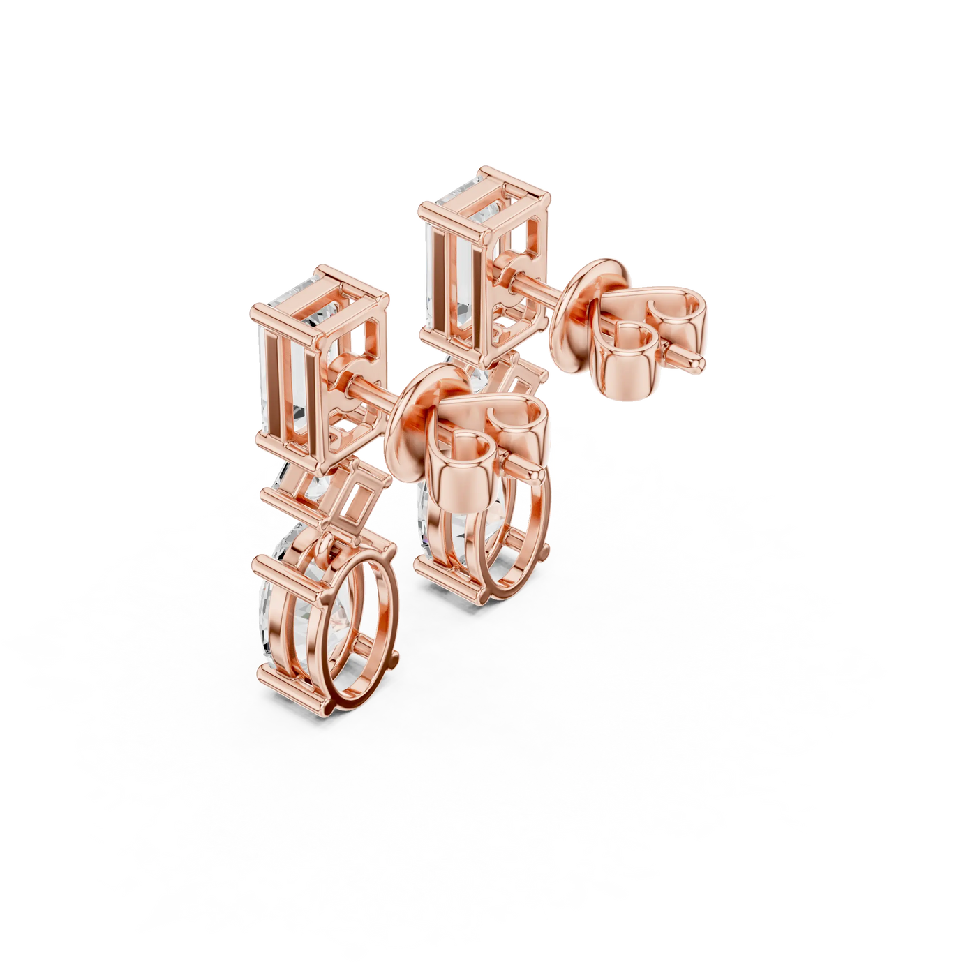 Three-quarter View: Round Diamond Ring with Halo Setting in 14k Rose Gold - Lab Grown - Driona Jewels
