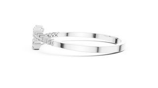 Side-Profile: Round Diamond Ring with Halo Setting in 14k White Gold - Lab Grown - Driona Jewels