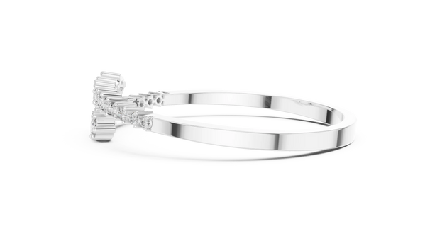 Side-Profile: Round Diamond Ring with Halo Setting in 14k White Gold - Lab Grown - Driona Jewels