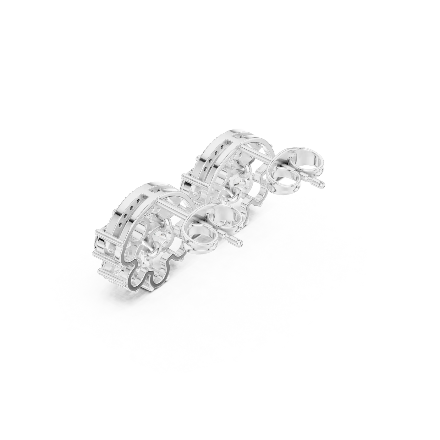 Three-quarter-view: Round Diamond Ring with Halo Setting in 14k White Gold - Lab Grown - Driona Jewels