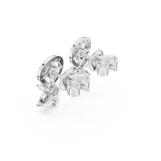Three-quarter-view: Round Diamond Ring with Halo Setting in 14k White Gold - Lab Grown - Driona Jewels