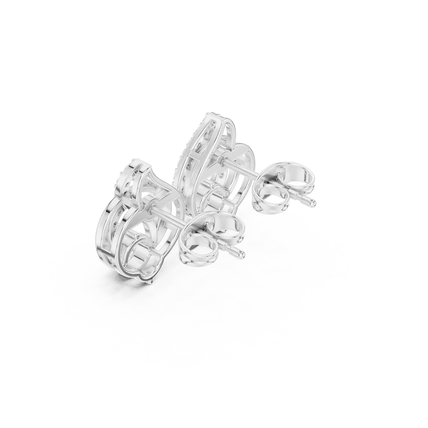 Three-quarter-view: Round Diamond Ring with Halo Setting in 14k White Gold - Lab Grown - Driona Jewels