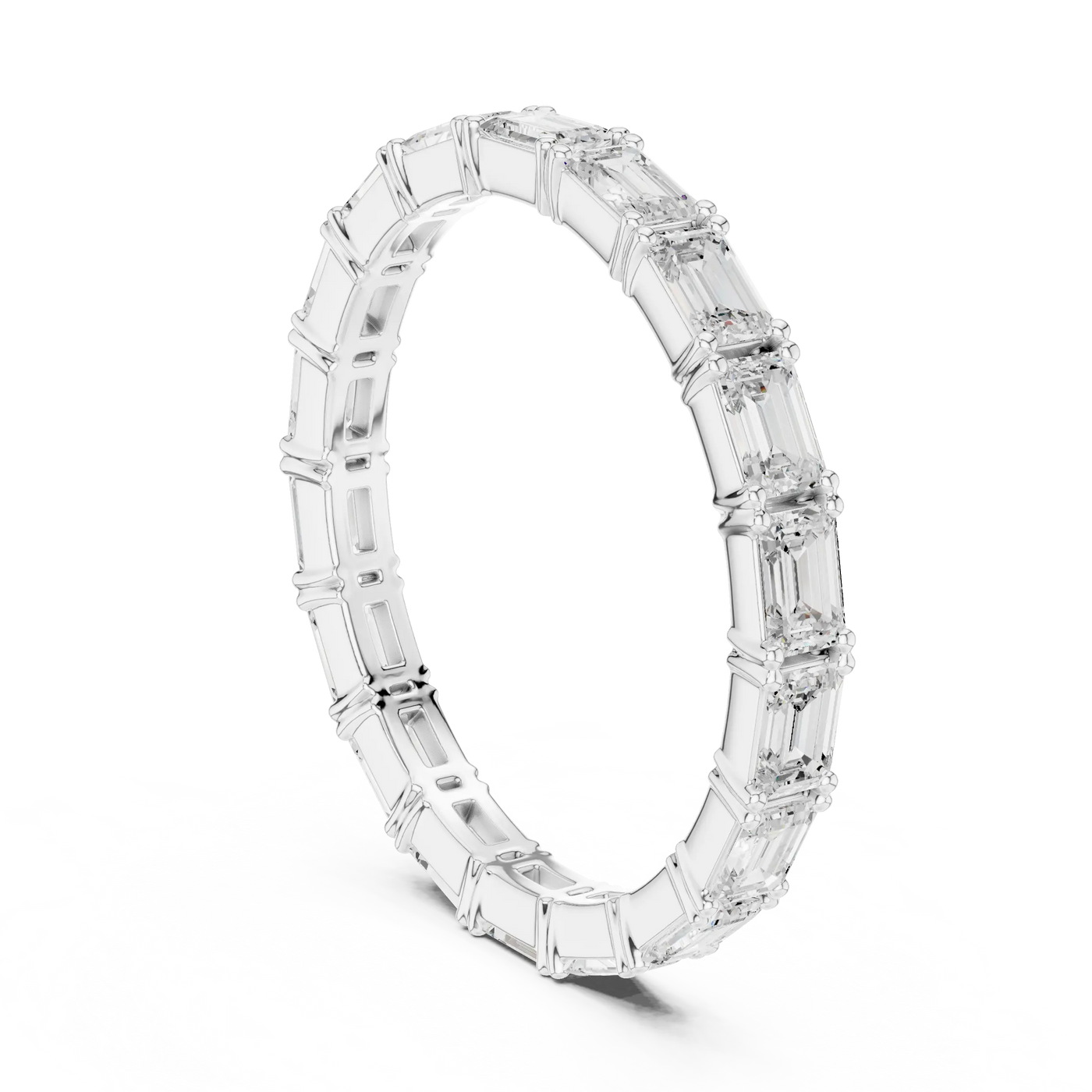 Three-quarter-view: Round Diamond Ring with Halo Setting in 14k White Gold - Lab Grown - Driona Jewels
