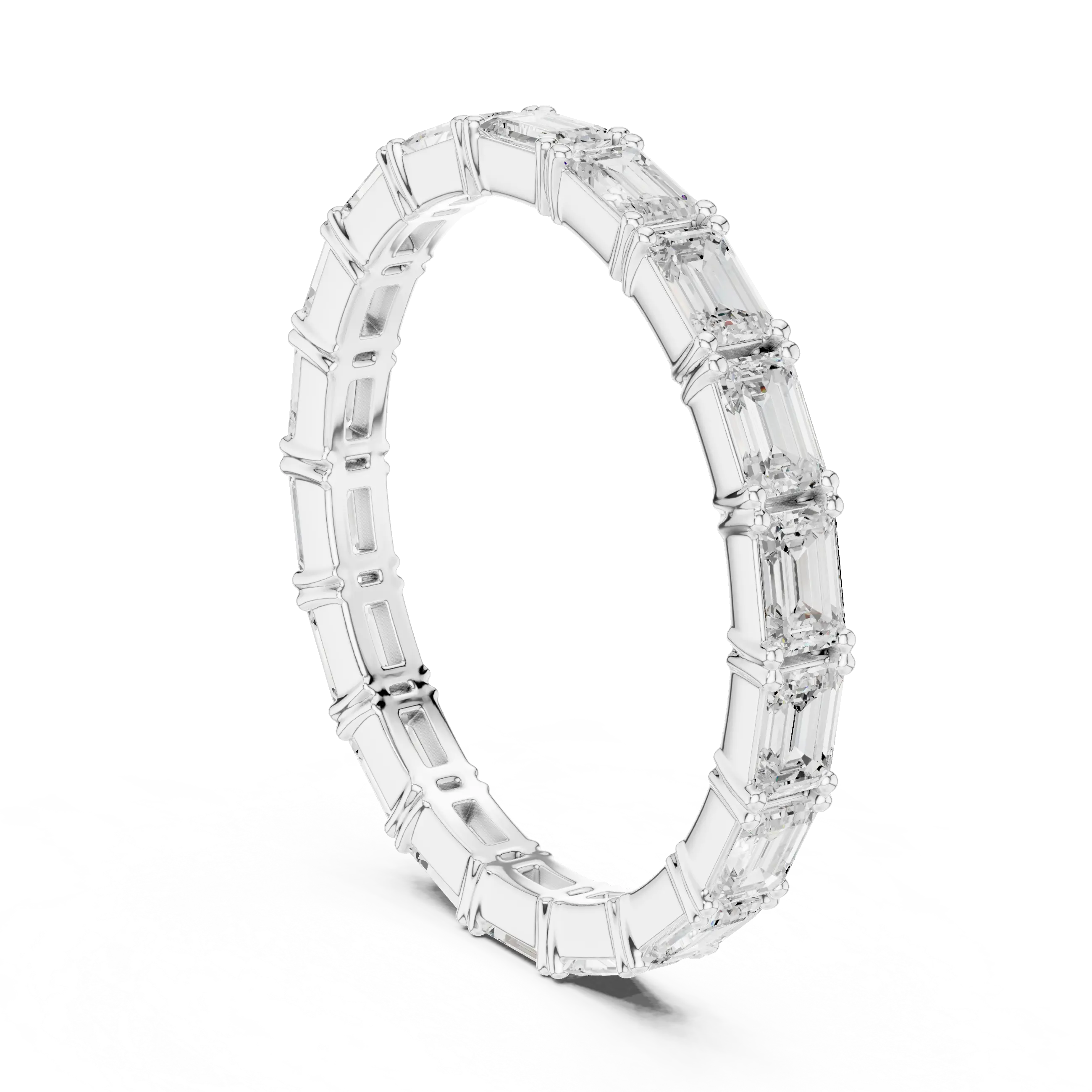 Three-quarter-view: Round Diamond Ring with Halo Setting in 14k White Gold - Lab Grown - Driona Jewels