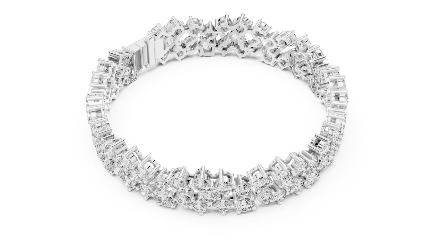 Top View: Round Diamond Ring with Halo Setting in 14k White Gold - Lab Grown - Driona Jewels